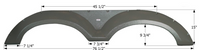 Icon 76-1/2"L x 15"H (9-3/4" Arch Heigh) Olive Gray Tandem Fender Skirt for Coachmen Chaparral Model  • 12600