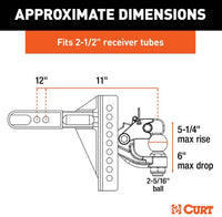 Curt Adjustable Channel Mount w/ 2-5/16" Ball & Pintle, 2-1/2" Shank, 20K Lbs  • 45908