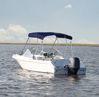 Carver 6' L x 79"-84" W x 46" H Captain Navy Sunbrella Acrylic Round Tube 3-Bow Ready to Assemble Bimini Top Kit  • A4681UB-5