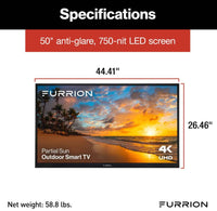 Furrion Aurora Partial-Sun 4K LED Outdoor Smart TV - 50"  • 2021130710