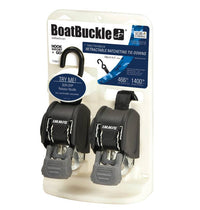 BoatBuckle Mini Retractable Transom Tie-Down Straps with Hook Ends, 72" x 2", Pair  • F106877
