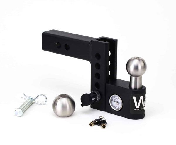 Weigh Safe 4" Drop Adjustable Hitch, 2" Shank Aero Hitch w/ Built-in Scale, 2" Stainless Steel Ball, 12,500 LBS GTW  • AWS4-2