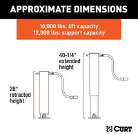 Curt Direct-Weld Square Jack with Side Handle, 12,000 Lbs, 12-1/2" Travel  • 28512