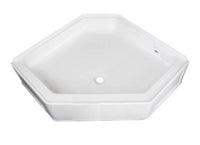 Specialty Recreation Neo-Angle White Plastic Pentagonal Shower Pan with Center Drain, 34"L x 34"W  • NSB3434WC