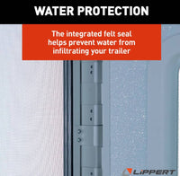 Lippert Right Hinge RV Radius Entry Door with Screen Door with Drip Cap & Threshold - 26" x 72" - White  • V000040259