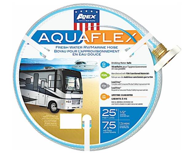 Teknor Apex AquaFlex RV/Marine Hose, 1/2" x 25', White  • 7503-25
