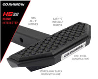 Go Rhino HS-30 Textured Black Hitch Step for 2" Receivers  • HS3012T