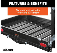 Curt 50" X 30" Black Aluminum Hitch Cargo Carrier with Ramp (Folding 2" Shank)  • 18112