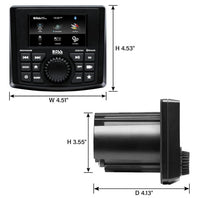 BOSS Audio Systems Marine Gauge Receiver, Weatherproof, 3" LCD  • MGV520B