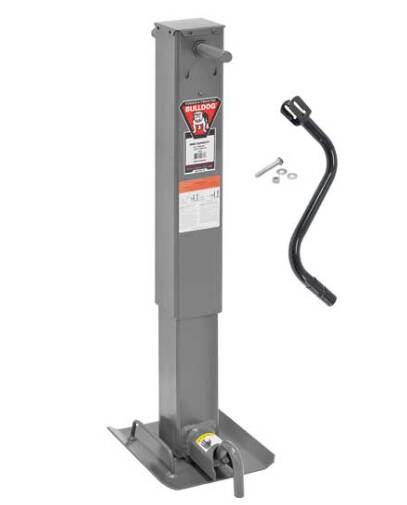 Bulldog HD Square Trailer Jack, 12,000 lbs. Support Capacity, Side Wind, 12.5"  • 182404