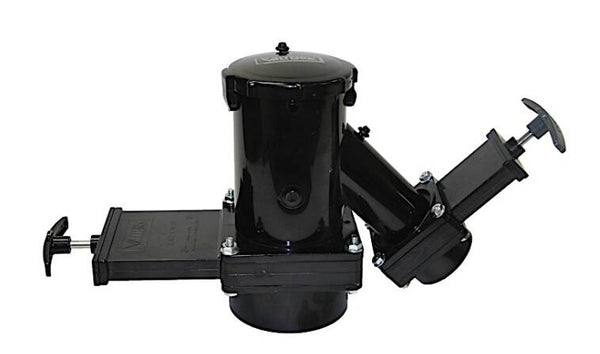 Valterra Black Sewer Waste Valve 3" Hub x 1-1/2" Rotating Hub x 3" Bayonet Cap  • T38