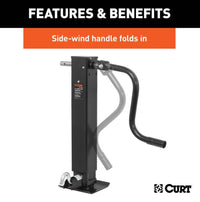 Curt Direct-Weld Square Jack with Side Handle, 12,000 Lbs, 12-1/2" Travel  • 28512