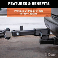 Curt Receiver Hitch Adapter, 2" Shank, 4" Drop, 7,500 LBS  • 45798