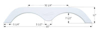 Icon FS775 65"L x 12"H (7-1/2" Arch Heigh) Polar White Tandem Fender Skirt for R-Vision Travel Trailer Model  • 01639