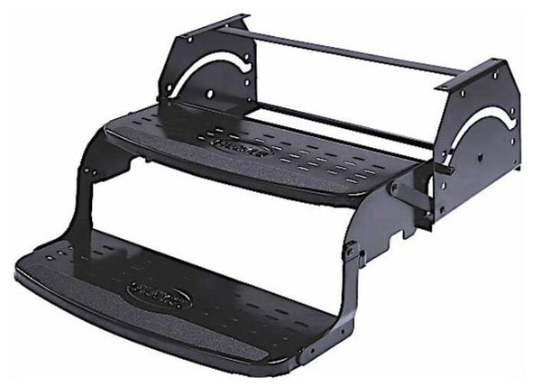 Stromberg Carlson  Flexco Manual Pull-Out Steps for RVs - Double - 8" Drop/Rise - 24" Wide - 300 lbs  • SMFP-2100