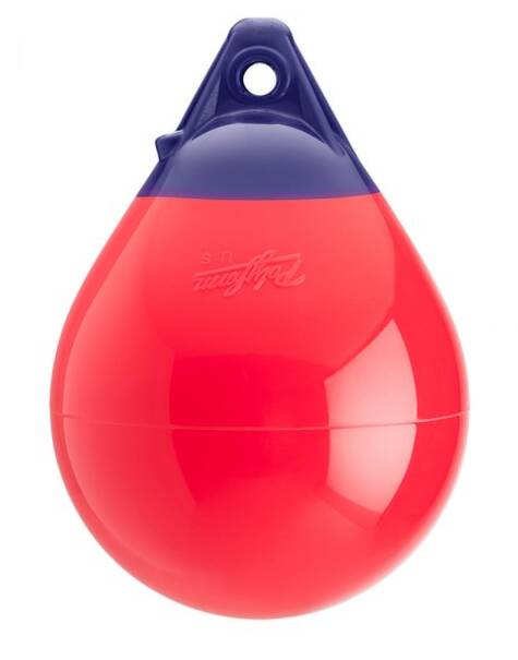 Polyform 8" x 11.5" A-0 Series Round One Eye Inflatable Buoy  • 75-404-910