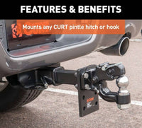 Curt Adjustable Pintle Mount, 2" Shank, 10,000 Lbs, 13" High, 10" Long  • 48341