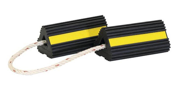 Buyers Rubber Wheel Chock Set with 3 ft. Nylon Rope  • WC24483