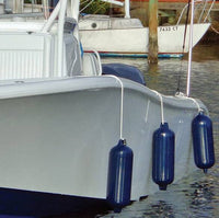 Taylor Made Storm Gard 6.5" D x 22" L Mid Atlantic Blue Twin Eye Cylindrical Inflatable Fender  • 262304