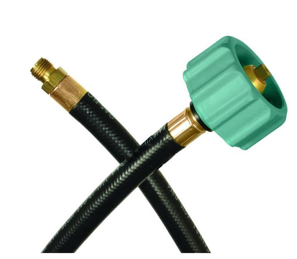 JR Products 12" Pigtail LP Gas Hose (ACME Nut to 1/4" Male Inverted Flare)  • 07-30715
