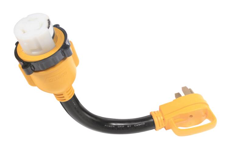 Camco Power Grip Locking Electrical Adapter - 50 Amp - 18"  • 55552