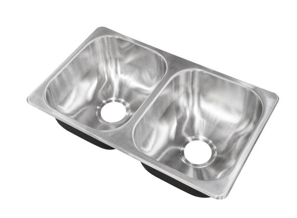 Lippert Stainless Steel Drop-In Rectangular Double Bowl Kitchen Sink (27"L x 16"W)  • 388412