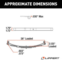 Lippert Leaf Spring for RV Trailer Suspension System - 26", 2,200-lb. Weight Capacity  • 129745