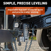 Curt AlumaLite Adjustable Aluminum Hitch with Dual Ball, 7-1/2" Drop  • 45365