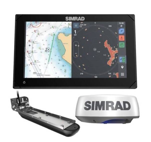 Simrad NSX 9" Fish Finder/Chartplotter Kit with Active Imaging 3-in-1 Transducer, C-Map Discover X Charts and Halo20+ Radar  • 000-15377-001