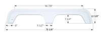 Icon FS783 70-3/8"L x 12-5/8"H (7-1/4" Arch Heigh) Polar White Tandem Fender Skirt for Coachmen Royal Model  • 01653
