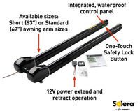 Lippert 12V Smart Arm Awning Hardware Kit - 63" Short (Black)  • 759516