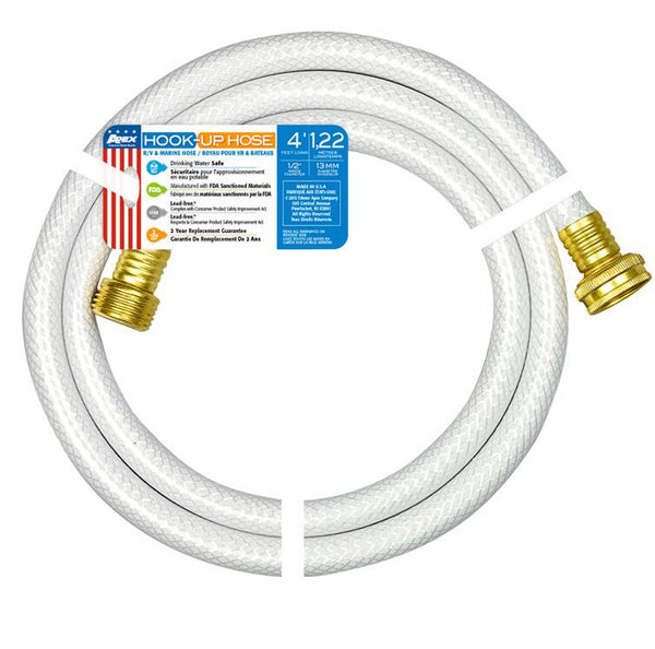 Teknor Apex AquaFlex 1/2" x 25' White Fresh Water Hose with Leak Proof Coupling  • 7533-25