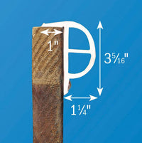 Dock Edge PVC P-Profile Dock Edging, White, 24' L x 3-5/16" H x 1-1/4" T  • DE1200F