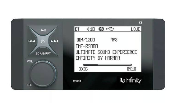 Infinity Wake Series AM/FM/BT Marine Stereo Digital Media Receiver  • INF-R3000
