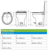 Thetford Aqua-Magic VI SloClose Toilet With Hand Sprayer, High Profile, White  • 31839