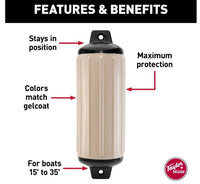Taylor Made Super Gard Boat Fender, Aurora Gold, 6.5" x 22"  • 960622