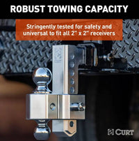 Curt AlumaLite Adjustable Aluminum Hitch with Dual Ball, 7-1/2" Drop  • 45365