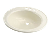Lippert Plastic Parchment Drop-In Oval Single Bowl Lavatory Sink (20"L x 17"W)  • 209358