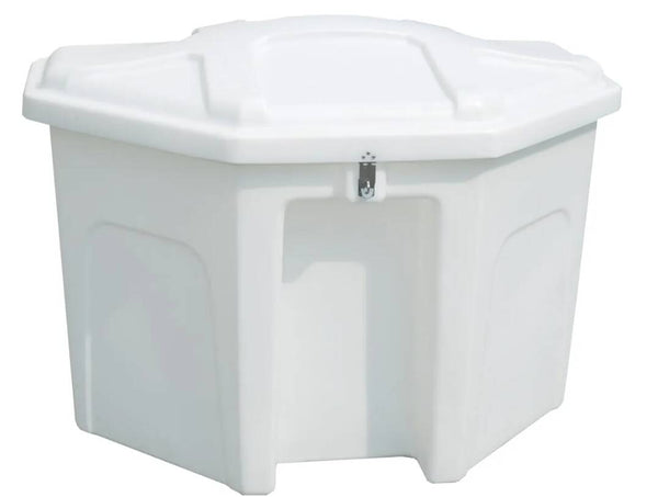 Taylor Made Stow N’ Go Corner Fiberglass Dock Box (44 – 1/2"H X 51 – 3/8"W X 29 – 1/2"D), White  • 83563