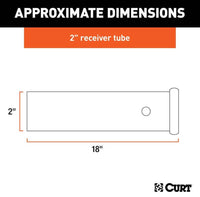 Curt 18" Raw Steel Receiver Tubing, 2" Receiver  • 49180