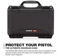 Nanuk 909 Classic Pistol Case, Black  • 909-CLASG1