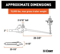 Curt Short Trunnion Bar Weight Distribution Hitch Kit (10K - 15K lbs., 28-3/8" Bars)  • 17422