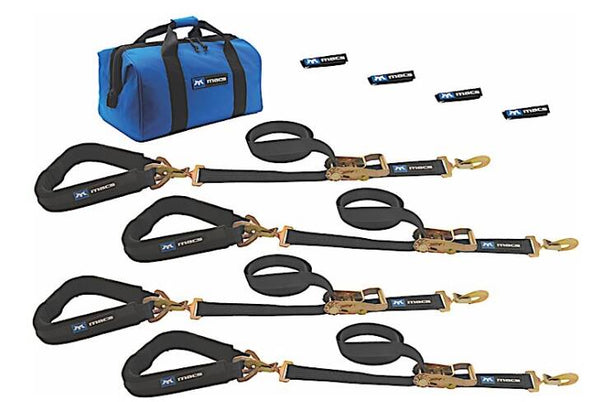 Mac's  ProPack Premium Tie Down Strap Kit - 8 ft. Direct Hook Ratchet Straps & 40 in. Axle Straps  • 511658
