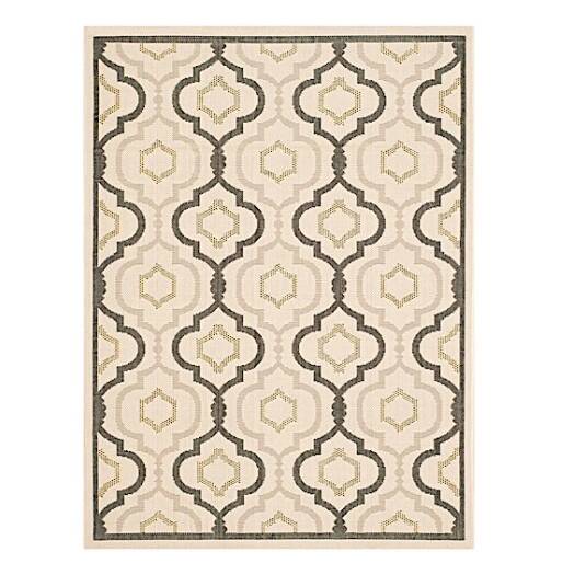 Safavieh Courtyard Collection Outdoor 2'7"X5' Small Rectangle Rug - Beige/Black  • CY7938-256A21-3