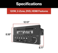 Furrion RV & Marine Entertainment System - 120W, 2-Zone, DVD, HDMI  • 2021123566