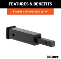Curt Receiver Tube Adapter, 1-1/4" to 2" Shank, 6-1/4" Length  • 45790