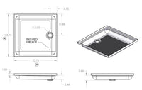 Specialty Recreation White Plastic Square Shower Pan with Center Drain, 24"L x 24"W  • SP2424W