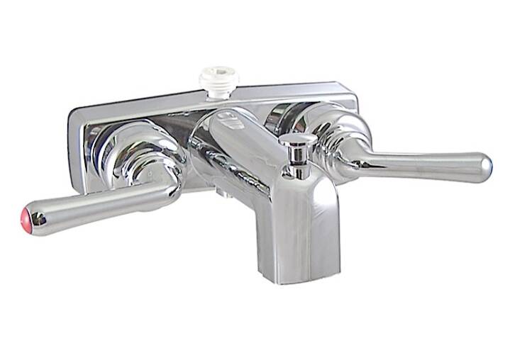 Valterra Tub/Shower Diverter Faucet w D-Spud, 4" Mount, 2 Lever, Chrome  • PF213364