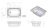 Specialty Recreation White Bathtub - Left Drain - 24" x 32" x 11.5"  • BT2432WL