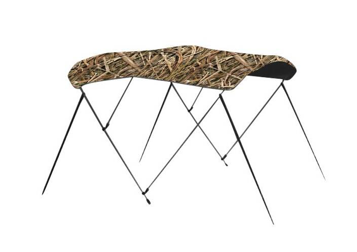 Carver 6' L x 79"-84" W x 54" H Mossy Oak Shadow Grass Polyester Round Tube 3-Bow Ready to Assemble Bimini Top Kit  • C5481UBB-SG